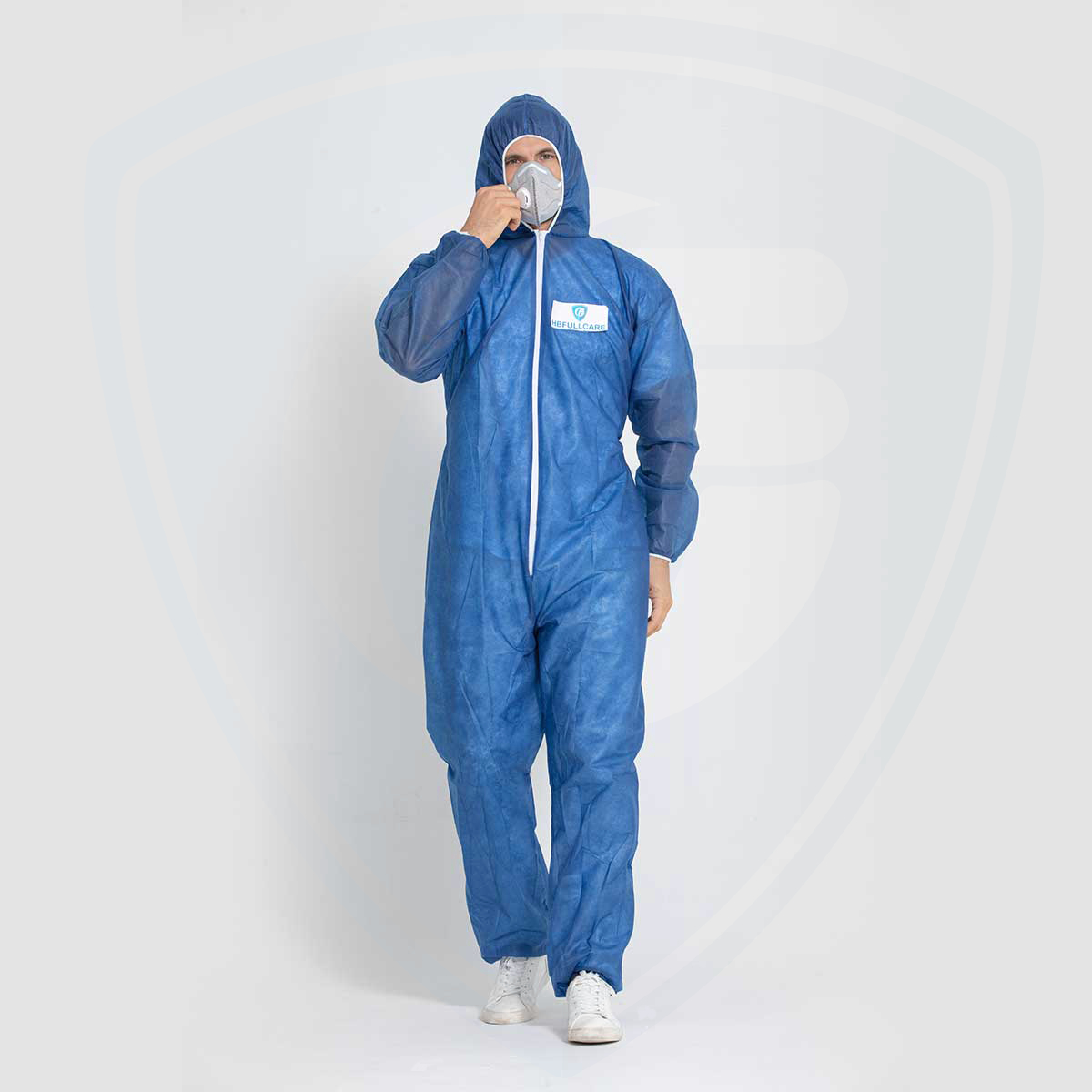 Basic Protection Blue Adult Disposable Coverall Polypropylene Fabric