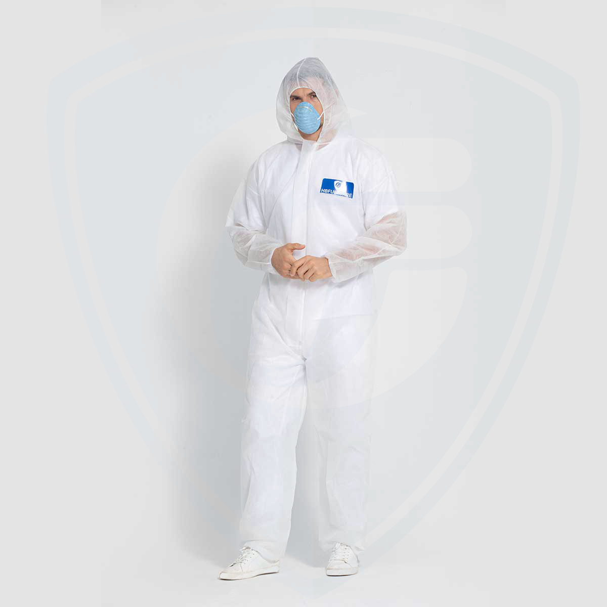 Industrial Safety Lightweight Chemical Hooded Dust Protective Disposable Coverall