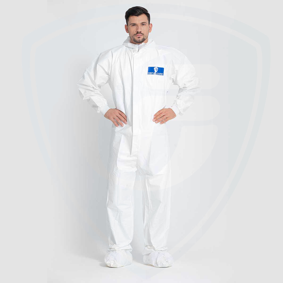 Breathable Disposable Protective Coverall with Back Triangle SMS Fabric