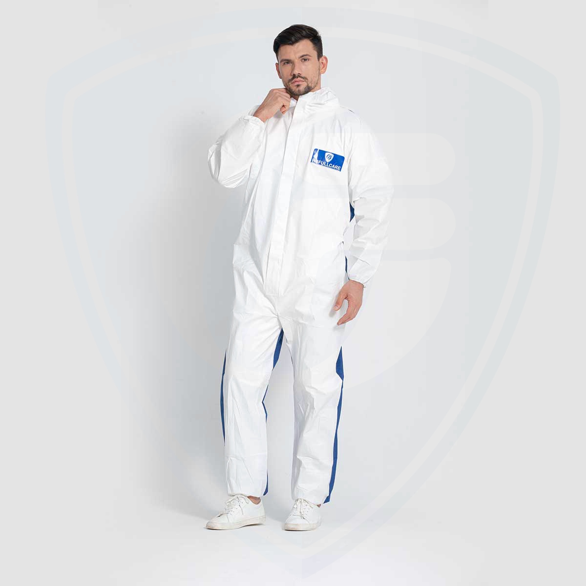 Disposable Full Body Hooded Coverall with Breathable SMS on Back