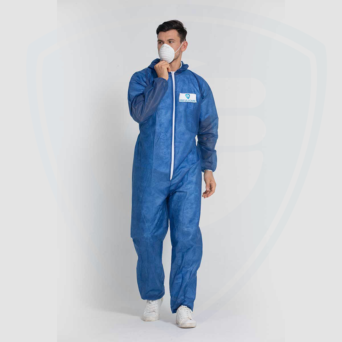 White Disposable Standard Weight Coverall with Elastic Wrists And Ankles