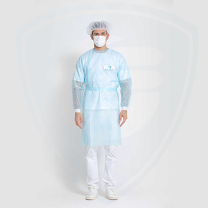 Waterproof Disposable Cheap Isolation PP+PE Gown Full Back Double Tie