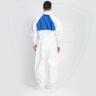 FC2050-3 Anti-static Microporous Film Coverall with Back Triangle SMS Fabric 