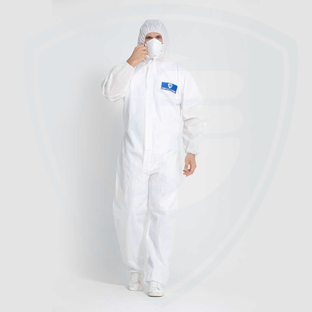 White Disposable Protective Coverall Safety Work Wear Type 5/6