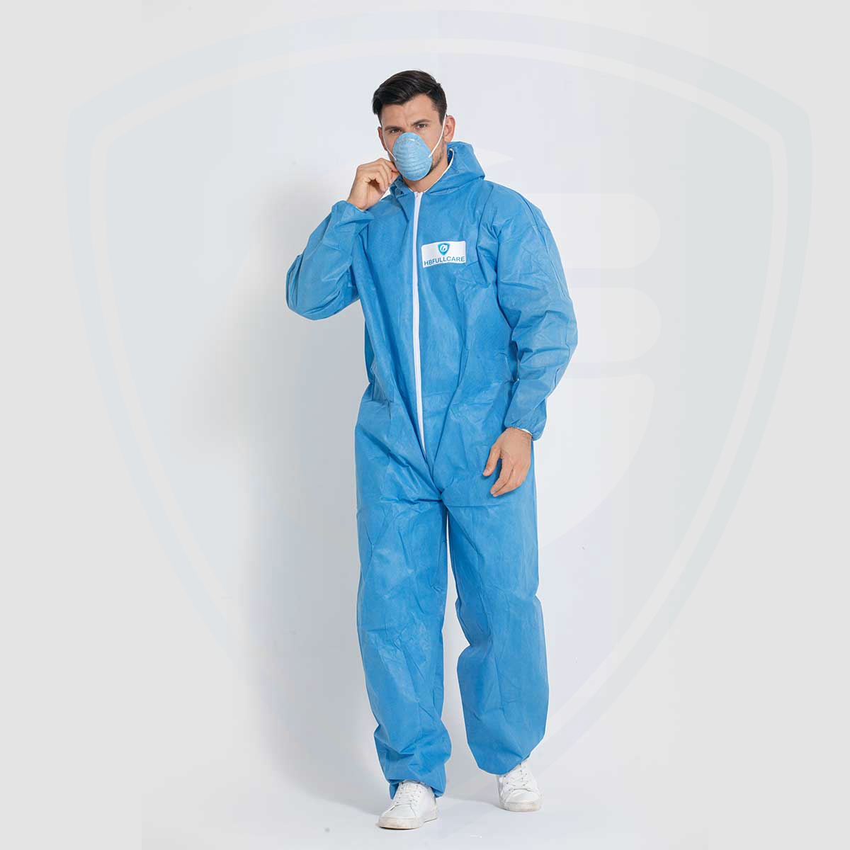 FC1100 Blue Disposable SMS Coverall for Protection Against Light Liquid