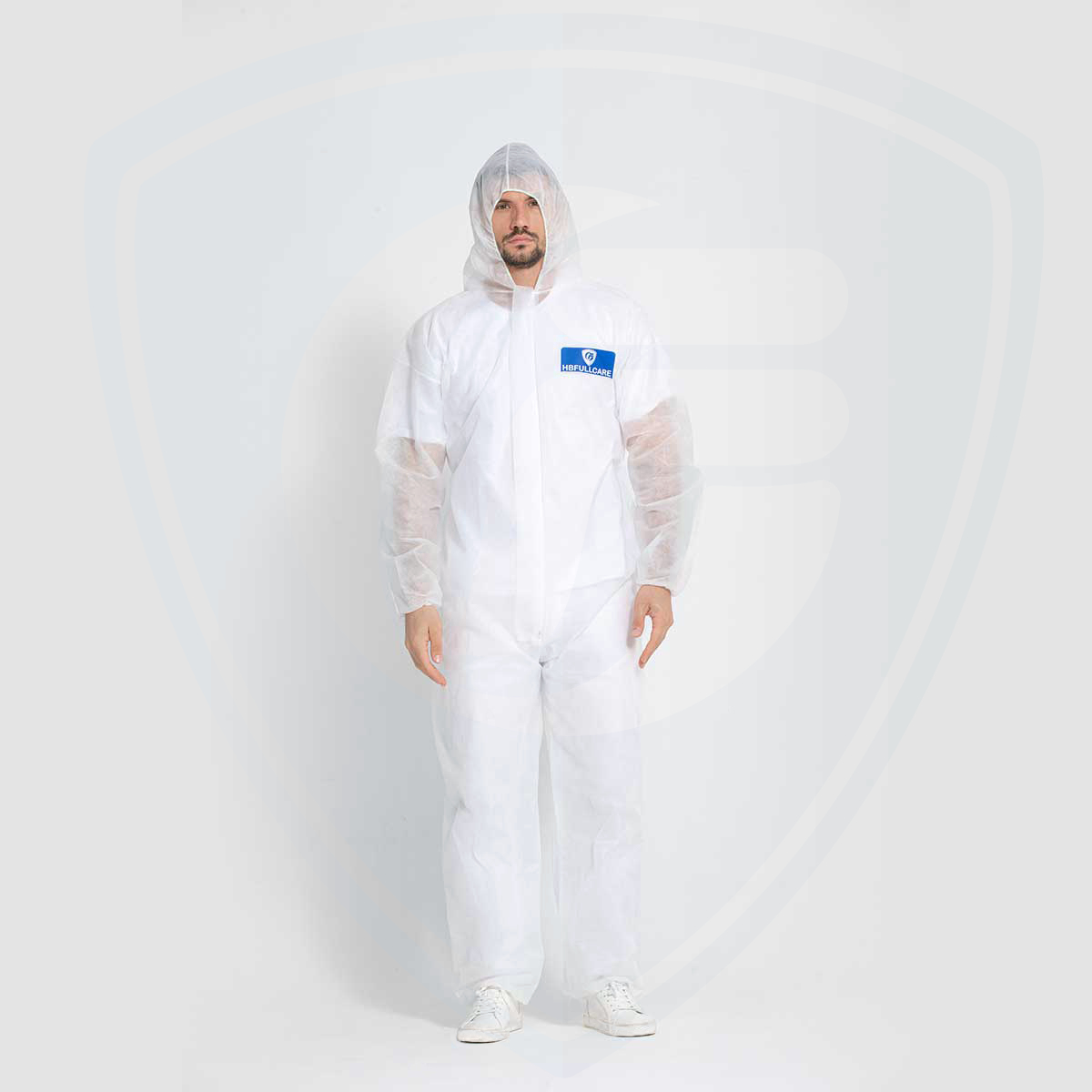 Disposable Overall Suit Breathable Polypropylene Nonwoven Protective Clothing White
