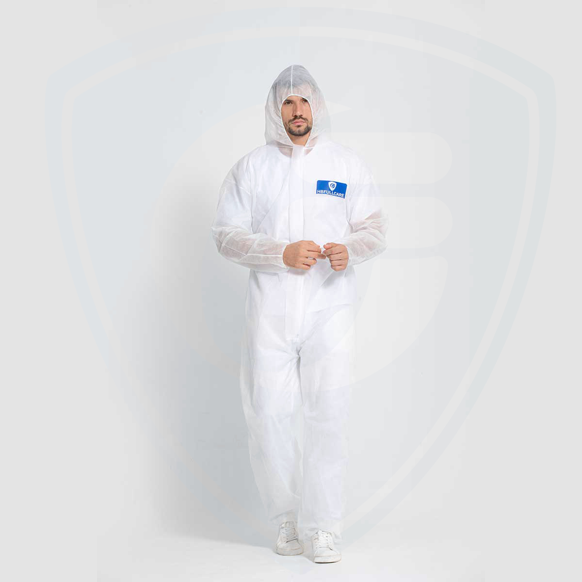 Fully Body Safety Jumpsuit Non-Woven Industry Disposable PP Protective Coverall