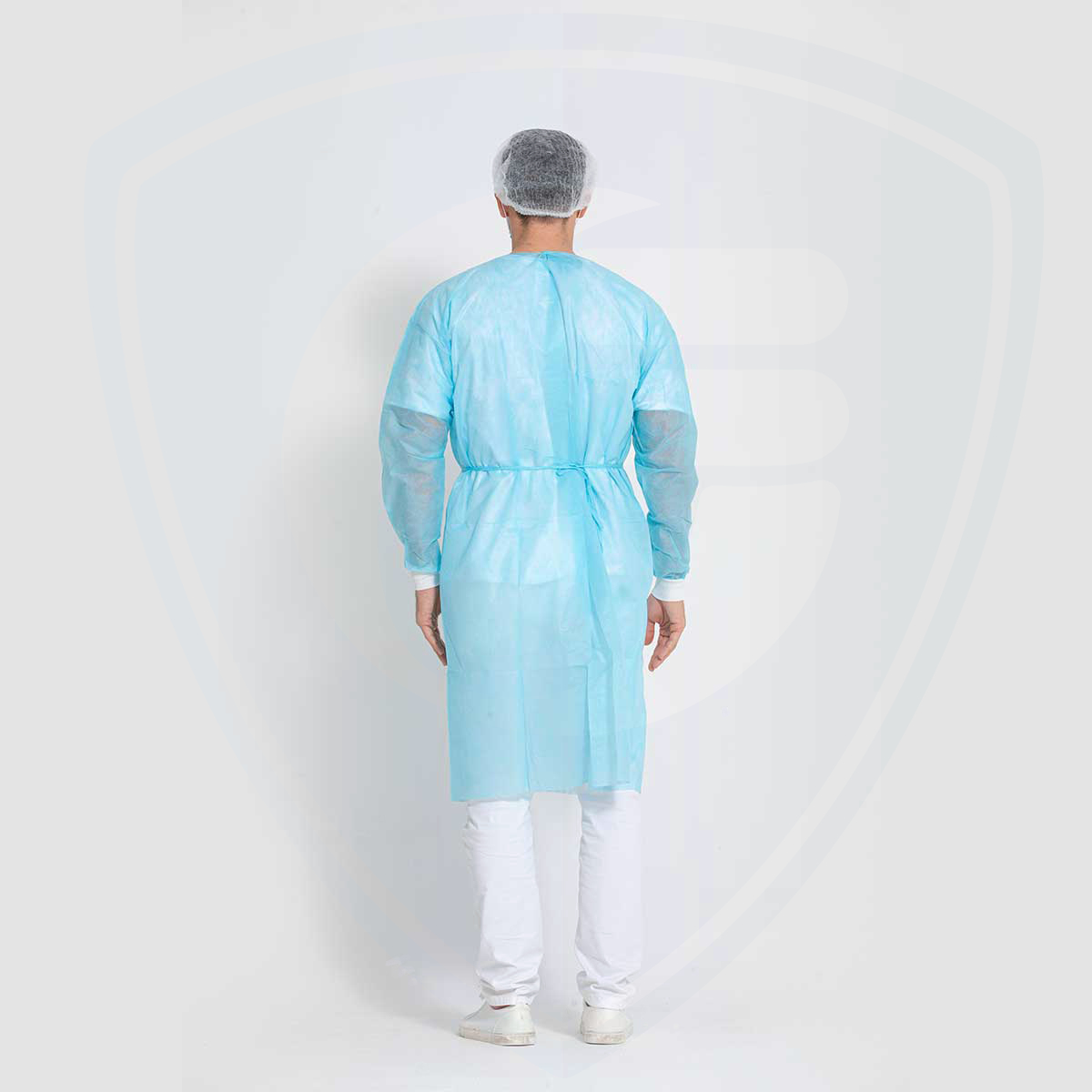 Blue 25gsm Polypropylene Disposable Surgical Gown with Knit Cuff