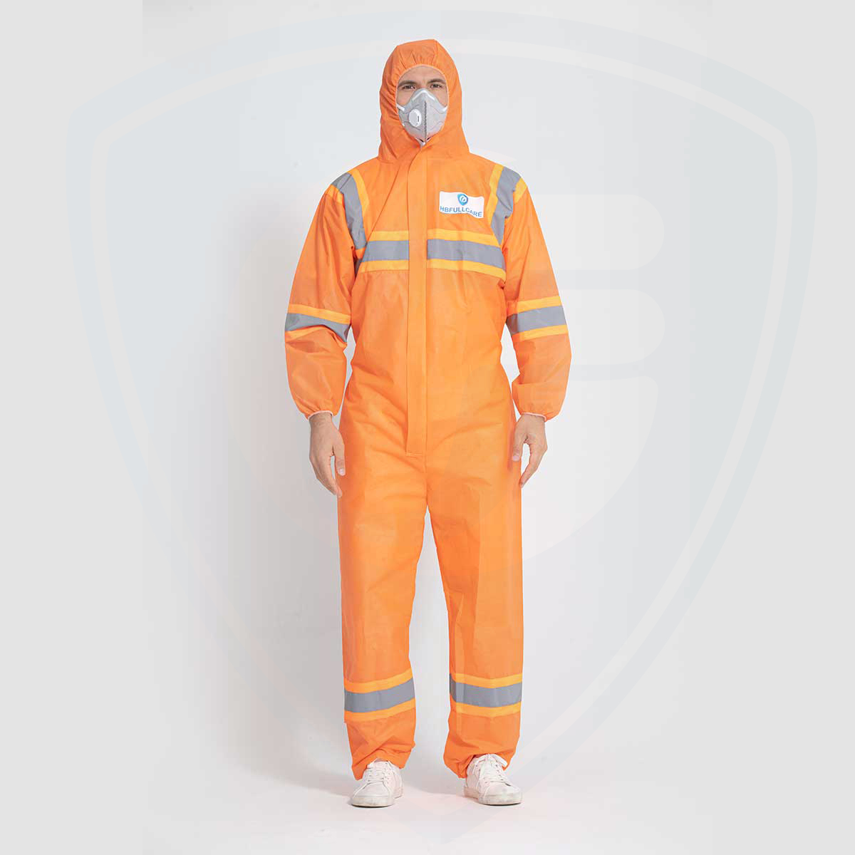 Type5/6 High Visibility Comfortable Disposable Coveralls with Reflective Tape 