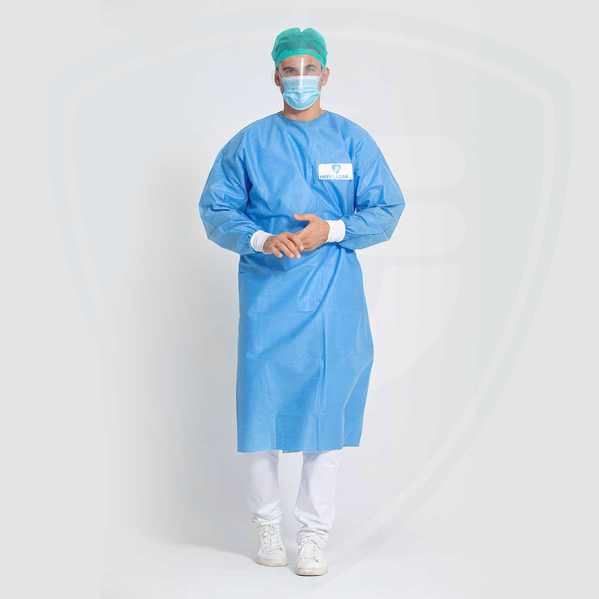 Blue Autoclavable Waterproof Disposable Surgical Gown For Hospital