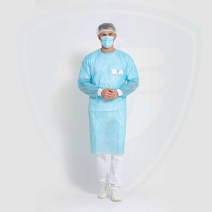Blue 25gsm Polypropylene Disposable Surgical Gown with Knit Cuff