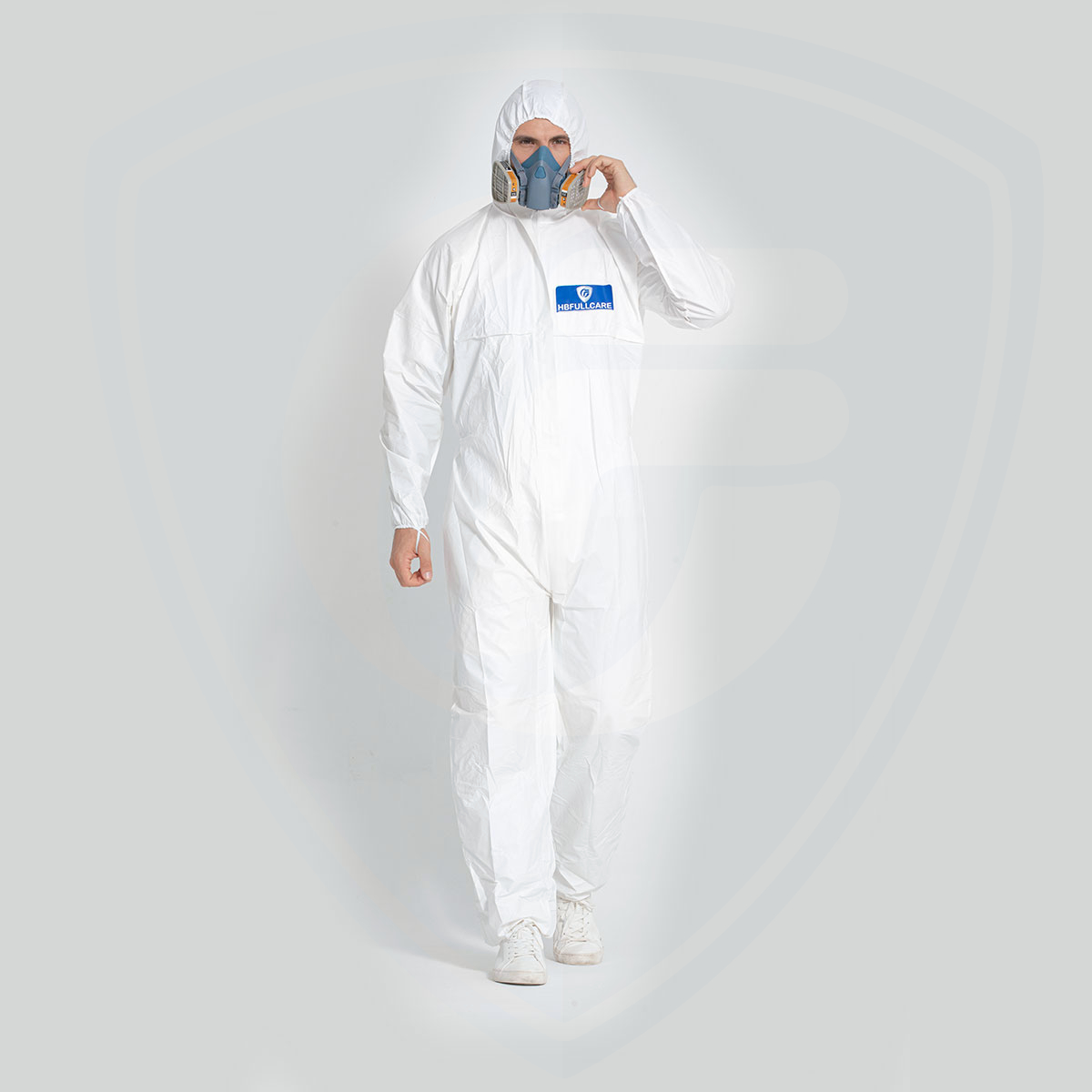 Cat.III EN1073 EN1149 Anti-static Disposable Protective Coverall White Bound Seams