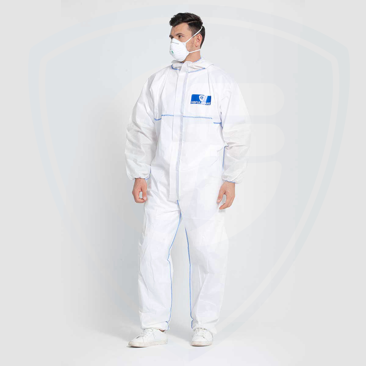 Disposable Safety Waterproof Workwear With Blue Outer Seam Style